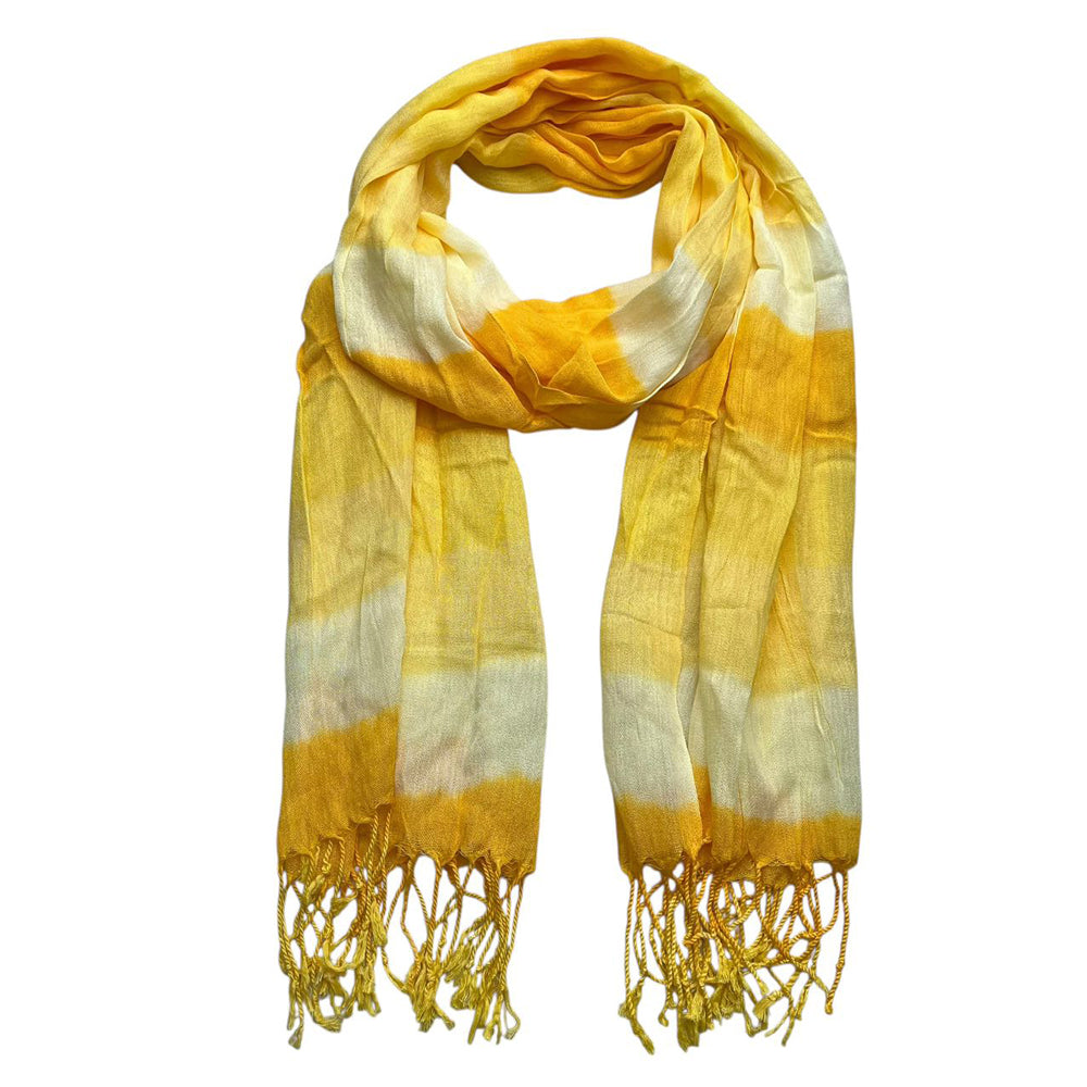 Sunshine Boho Scarf,Sunny Yellow Floral Pattern Printed Scarf